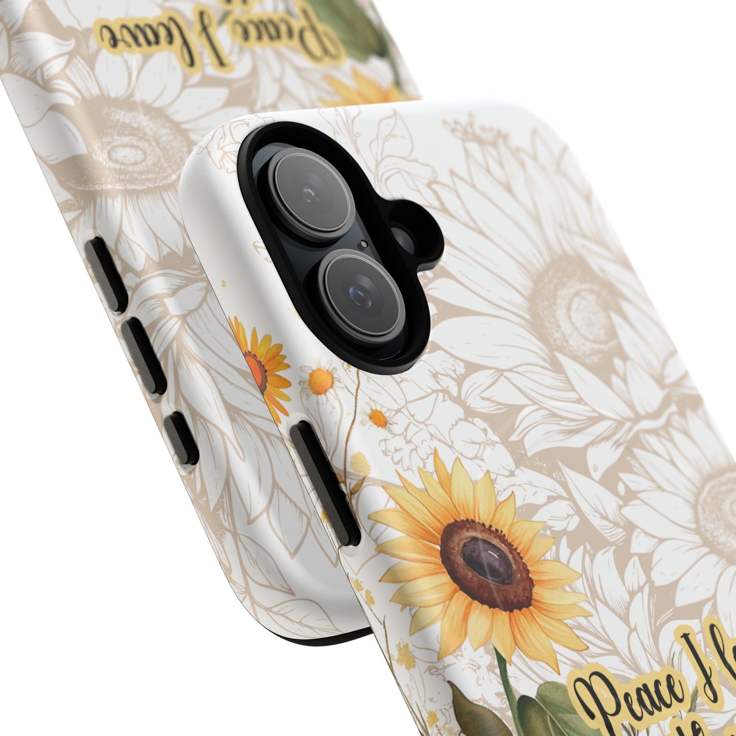 Peace I Leave with You John 14:27,  Inspirational Gift, Tough iPhone Magnetic Case  Scripture, Sunflower Bible Verse, MagSafe® iPhone® Tough Case, iPhone 14, iPhone 15, iPhone 16, Pro, Pro Max, Plus