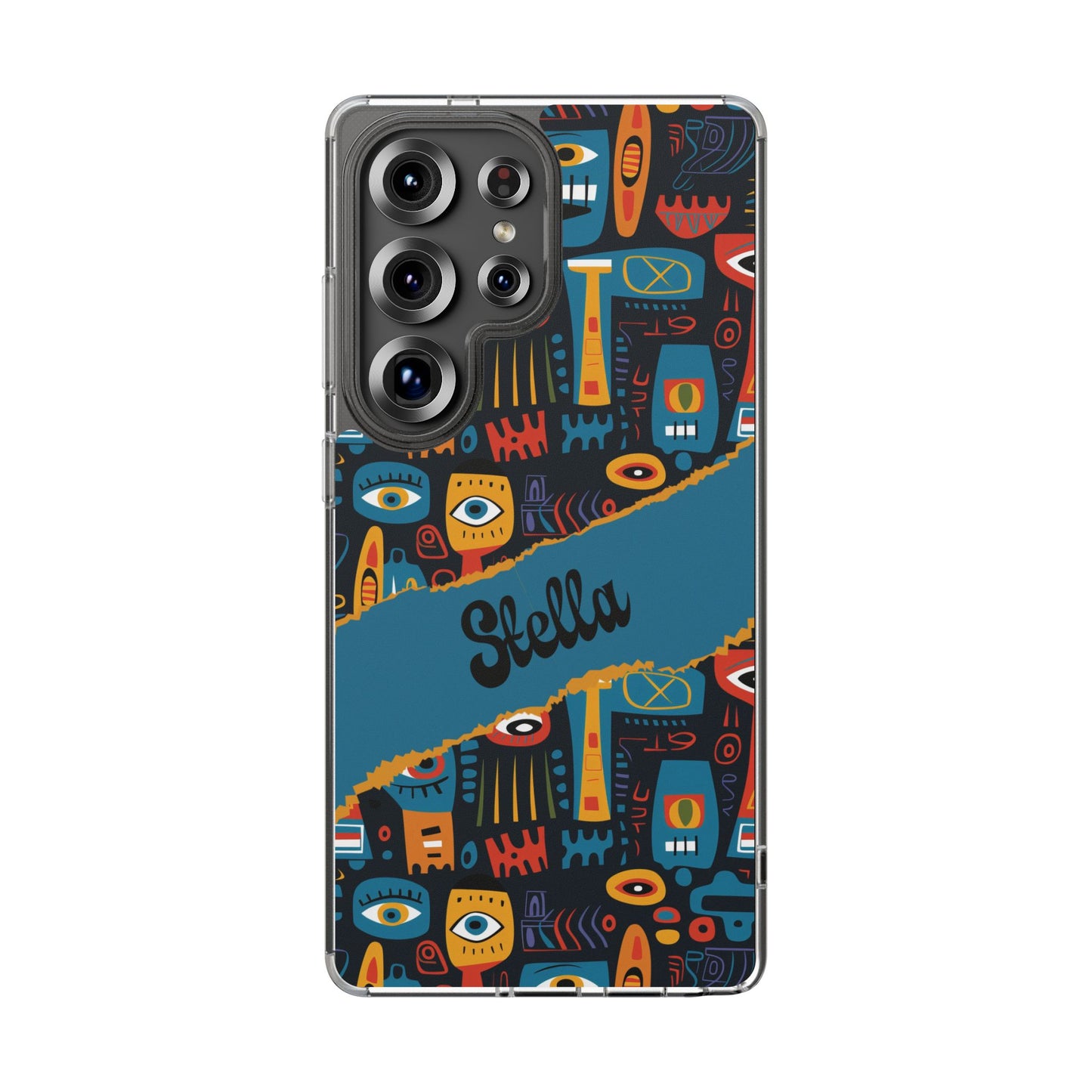 Phone Case — Colorful Abstract Faces Clear Impact-Resistant Case