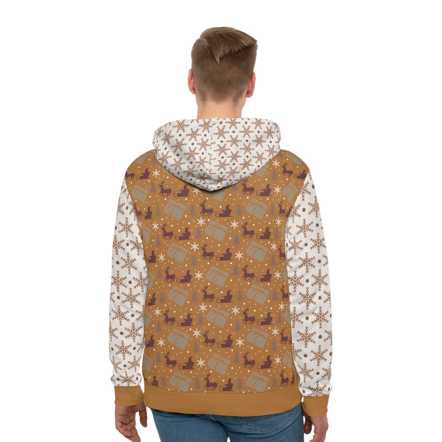 That Ugly Christmas Men's Hoodie with All-Over Print Design - Silky Smooth Polyester Fabric