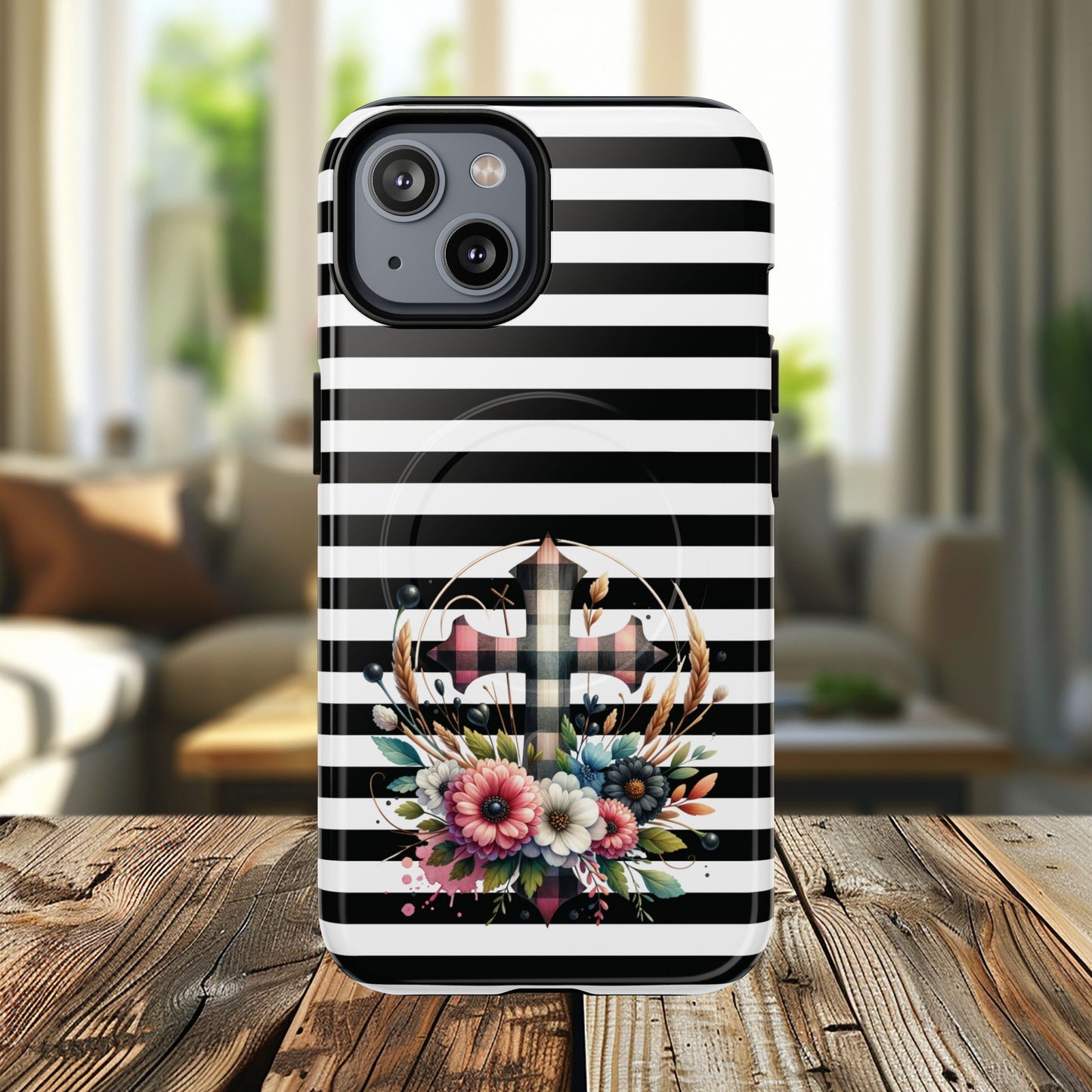 Striped in His Glory iPhone Case, Tough Magnetic Phone Protector, MagSafe iPhone Cover, Durable Case for Everyday Use, Gift for Nature Lovers, Vibrant Design.