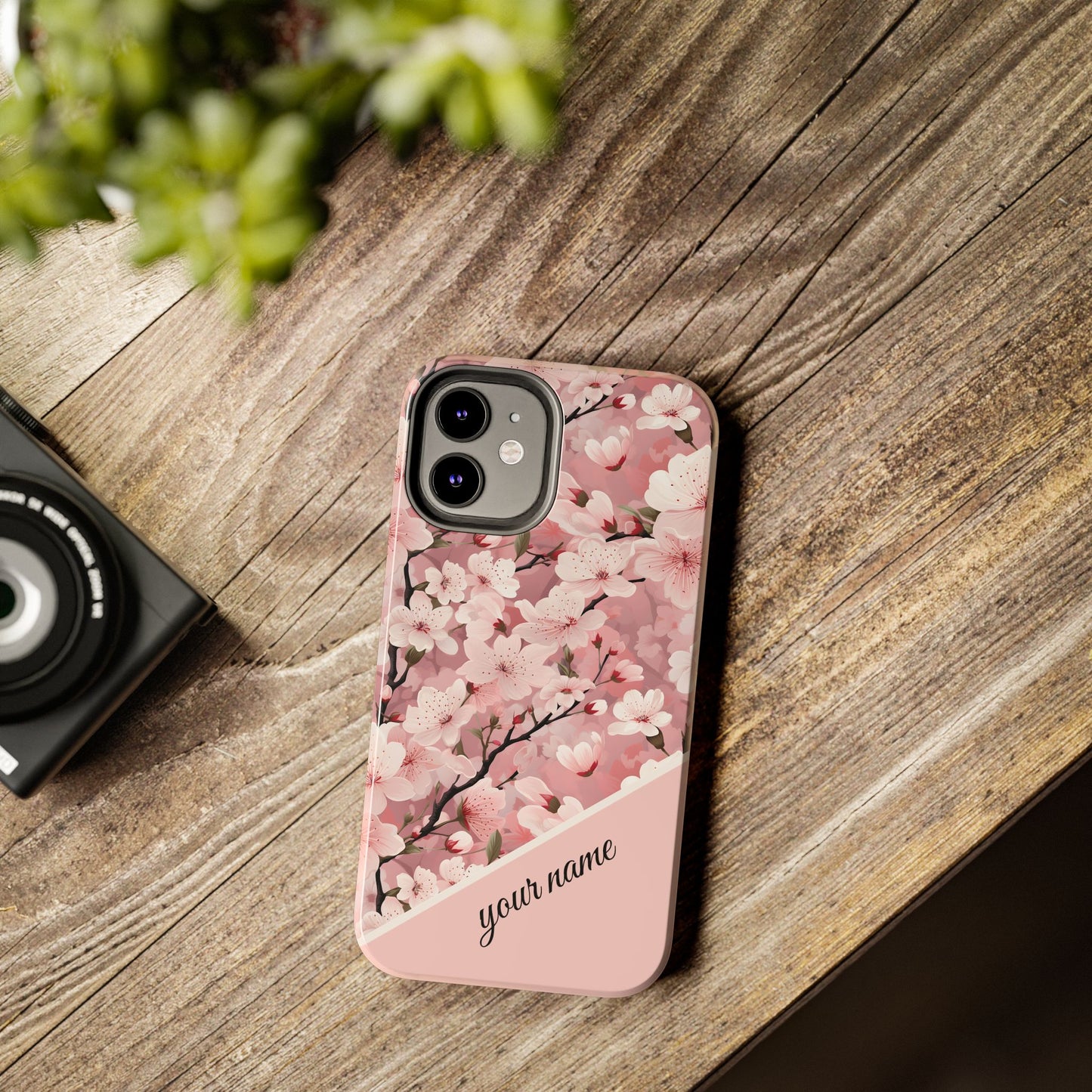 Personalized Cherry Blossom iPhone and Samsung Tough Phone Cases