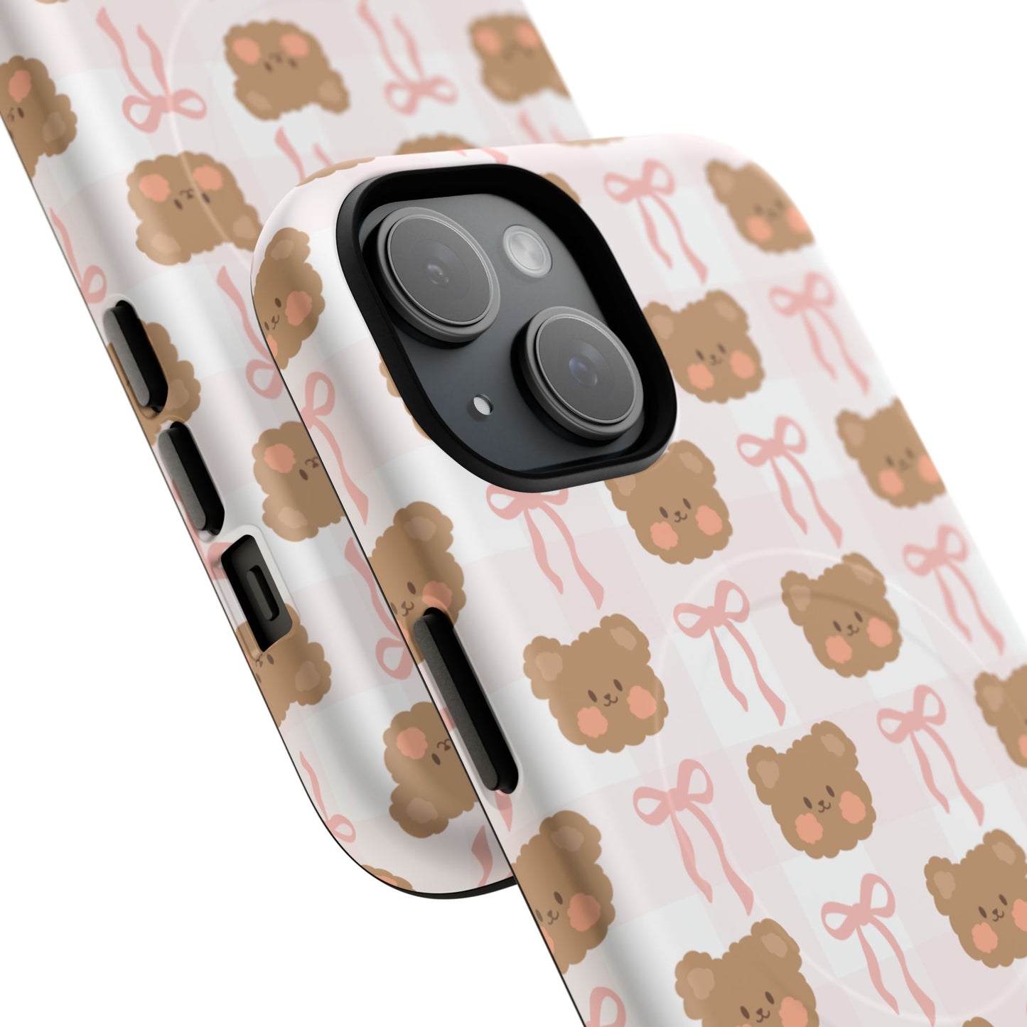 Cute Bear Pattern Magnetic Phone Case, Durable Animal Design, Gift for Kids, Trendy Case for iPhone, Cute Phone Accessory