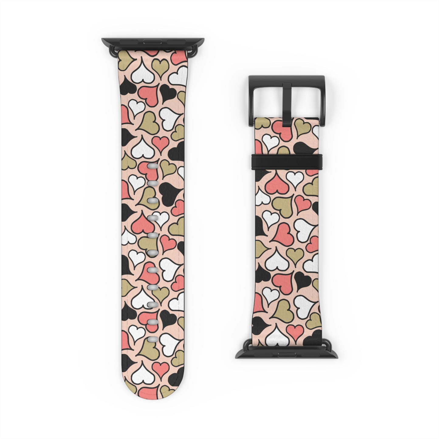 Love Heart Pattern Watch Band for Women - Stylish Apple Watch Strap