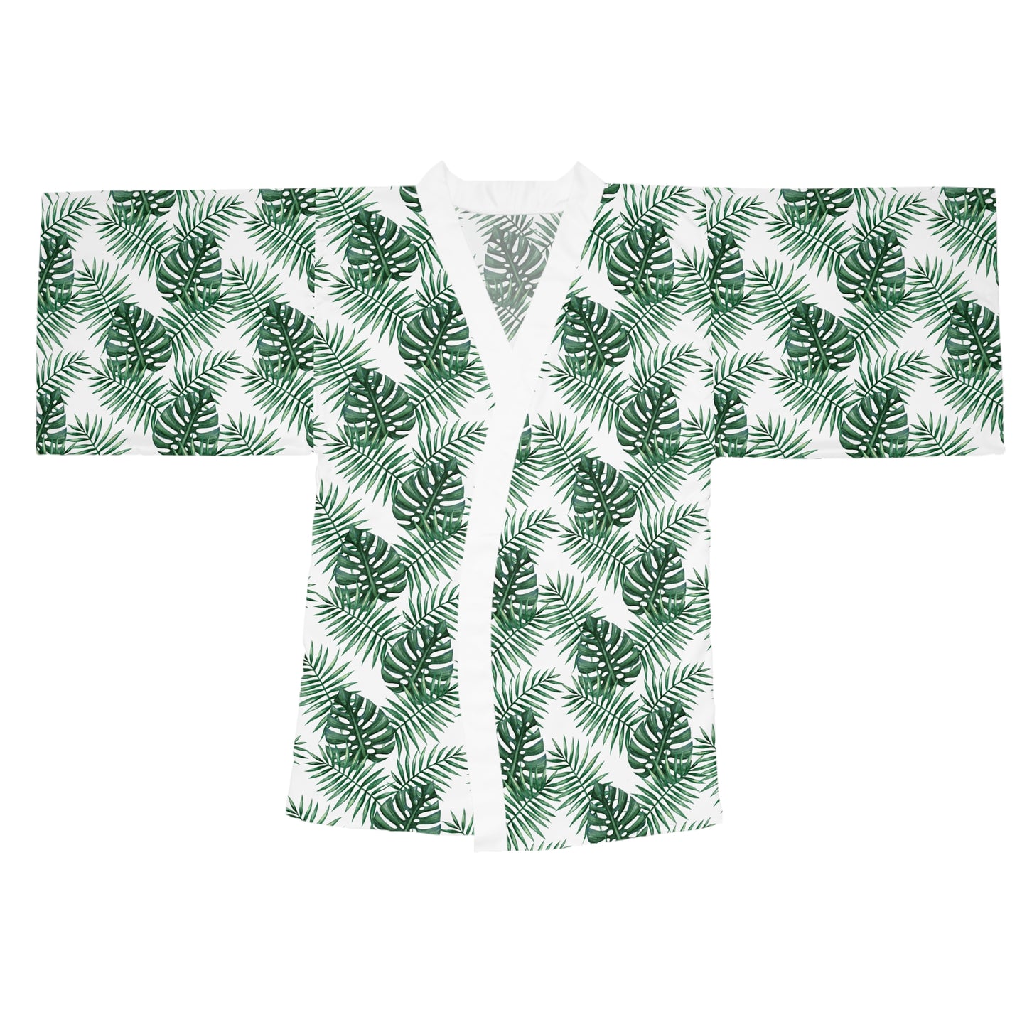 White Tropical Bliss Serenity Kimono Robe (AOP)