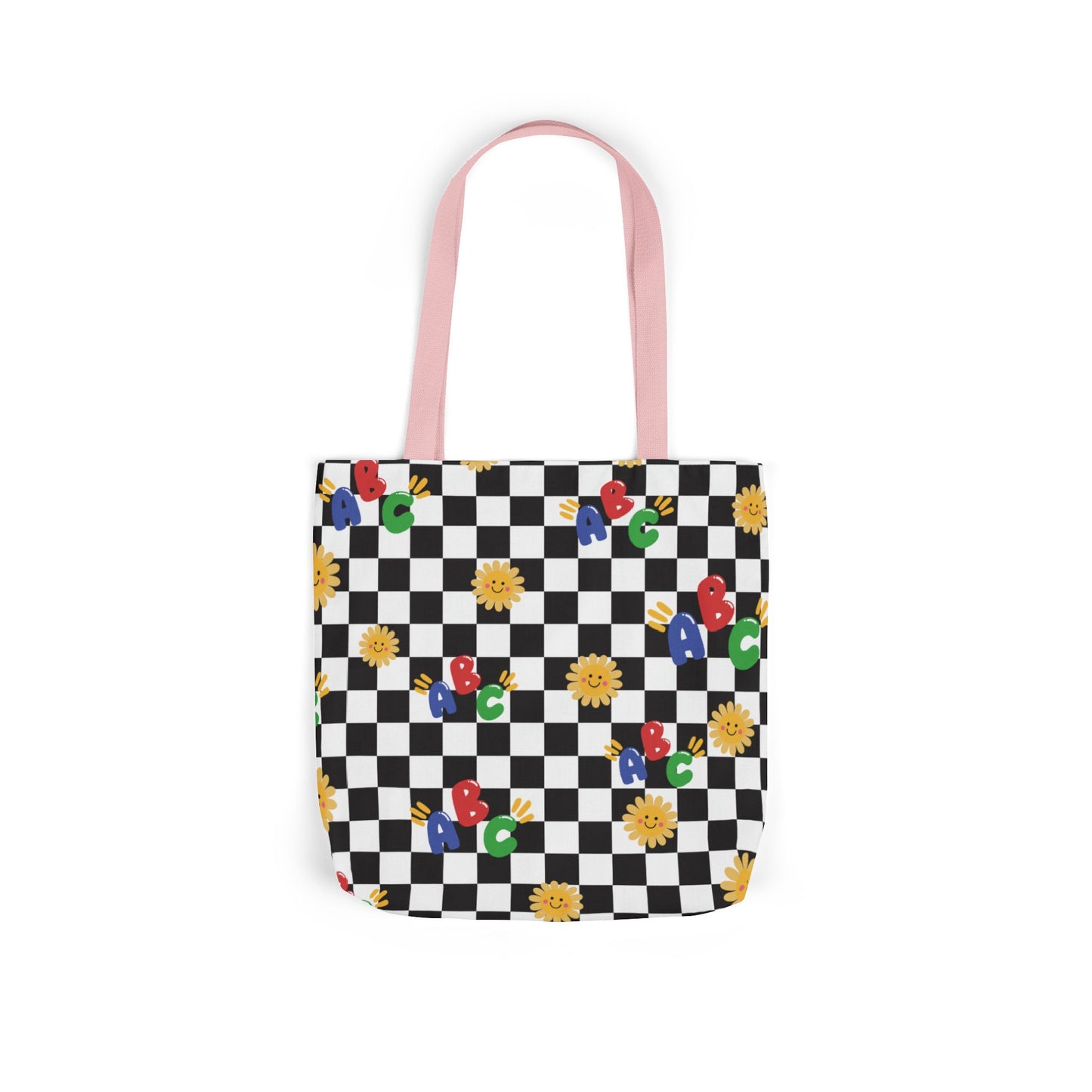 Personalized Schoolyard Chic Composition Book Inspired Canvas Tote Bag with Colorful Straps, Cute School Bag, Eco-Friendly Tote, Back to School Shopping Bag, Teacher Gift Idea