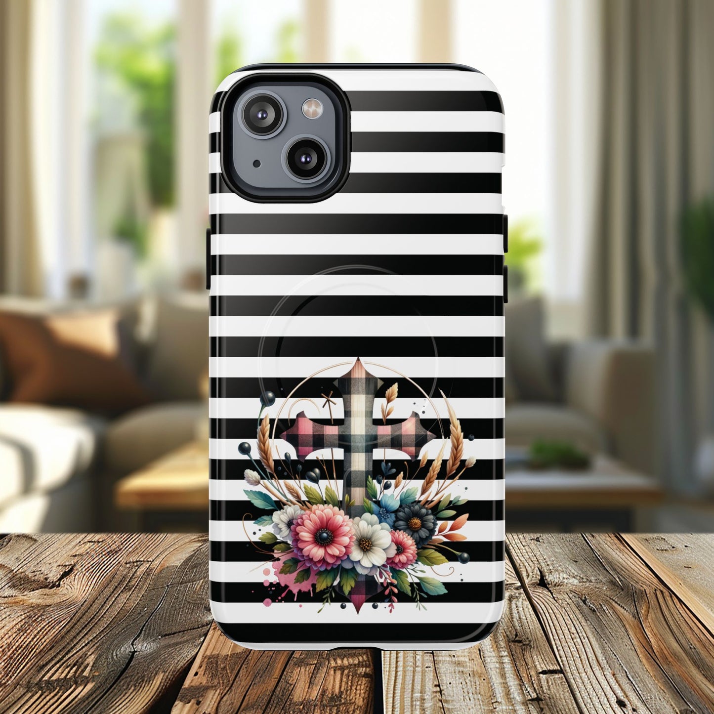 Striped in His Glory iPhone Case, Tough Magnetic Phone Protector, MagSafe iPhone Cover, Durable Case for Everyday Use, Gift for Nature Lovers, Vibrant Design.