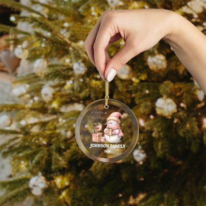 Personalized Family Glass Ornaments
