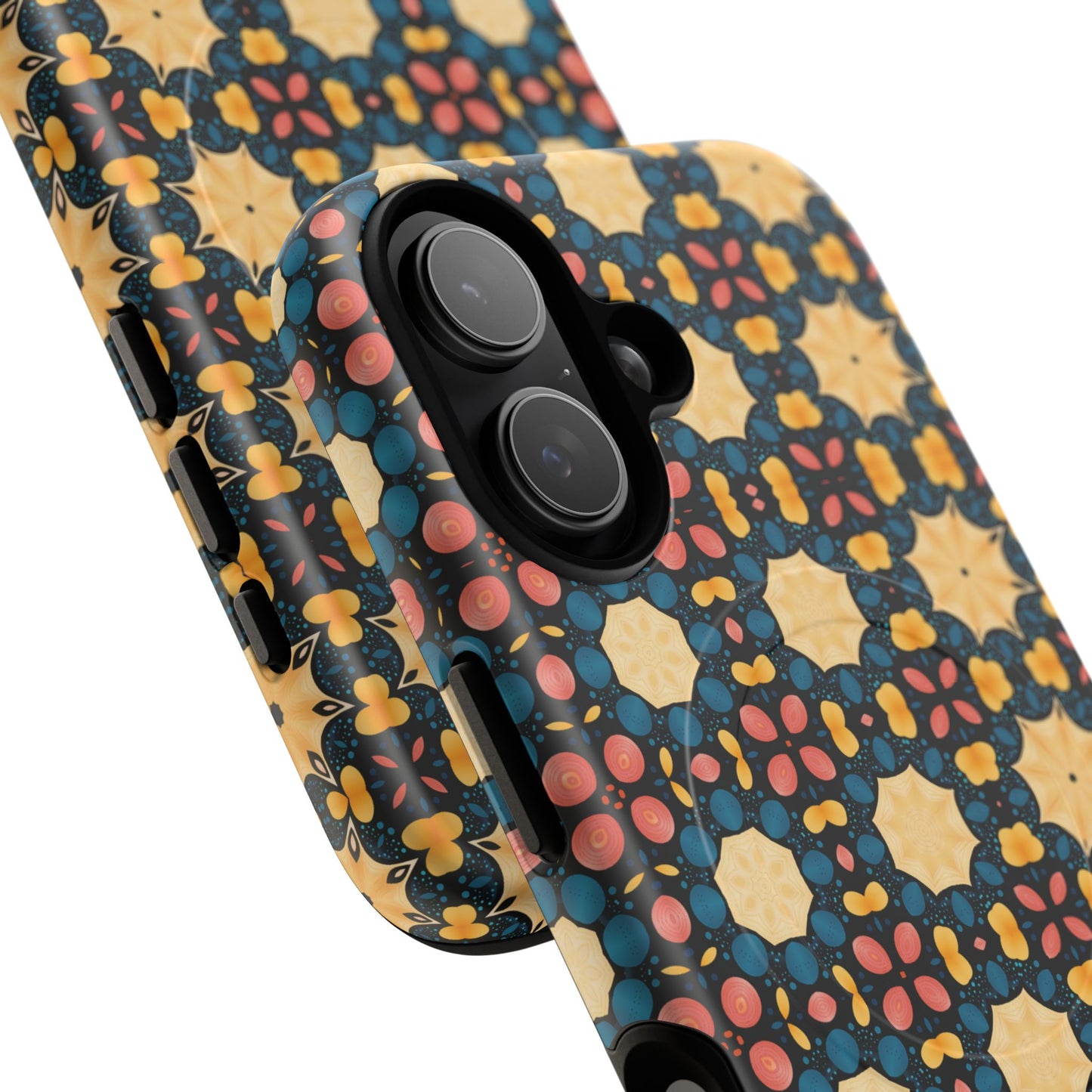 Celestial Spice Tiling Colorful Tough Magnetic iPhone Case, Unique iPhone Cover, Artistic Mobile Shell, Durable Design Accessory, Trendy Gift Idea, MagSafe® iPhone Case.