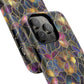 Chromatic Bloom Tough iPhone Magnetic Case, Tough iPhone Cover, Floral iPhone Accessory, Birthday Gift, Elegant Tech Decor, MagSafe Stained Glass Pattern.