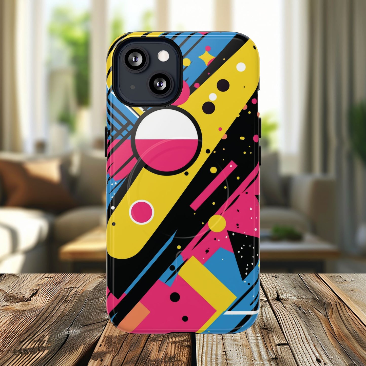 Electric Motion Mix iPhone Cases for Creative Souls | Tough iPhone Magnetic Cases, Stylish Protection, Unique iPhone Accessories, Gift for Art Lovers, Retro Vibes