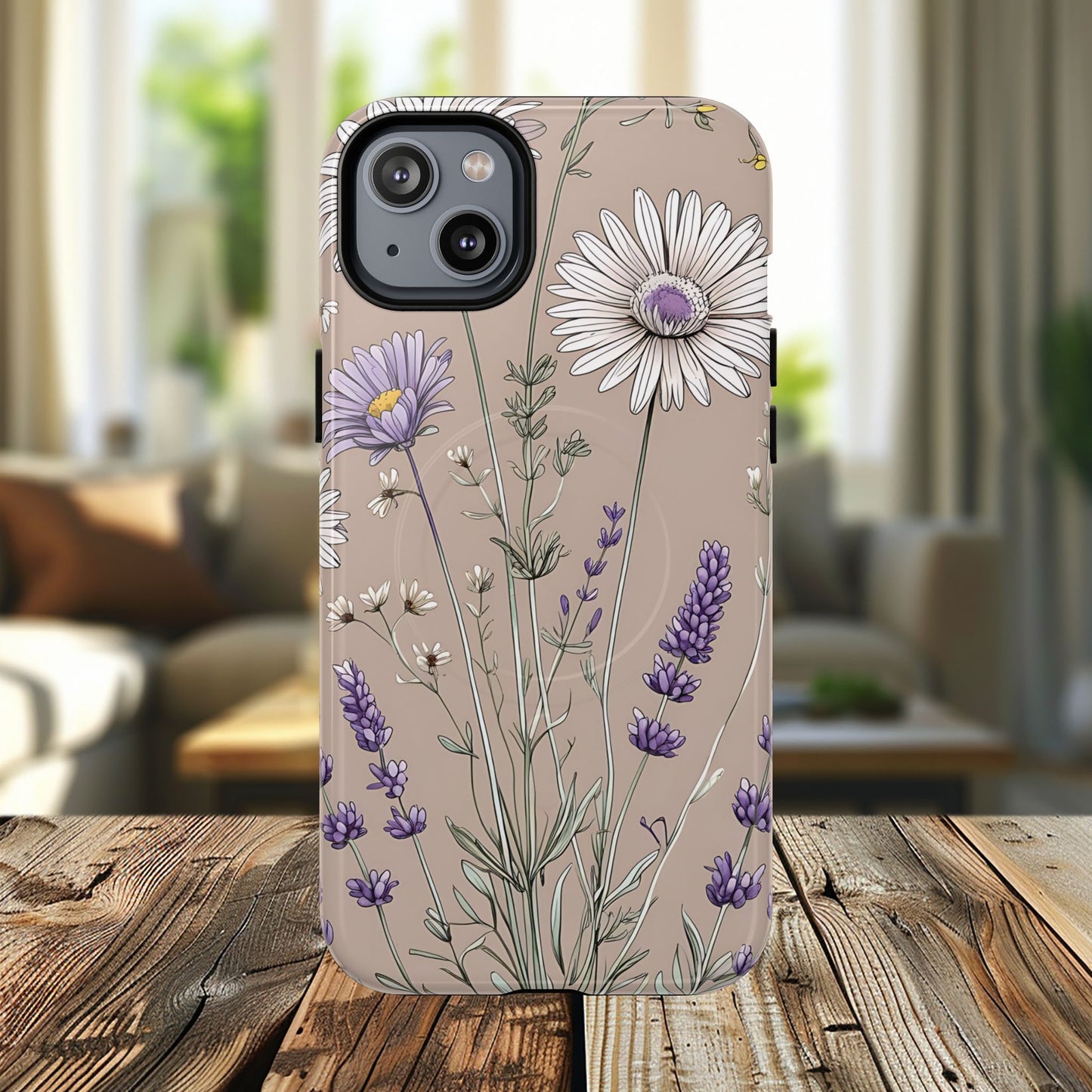 Lavender Floral Tough Magnetic Phone Case | Durable Protective Cover, Flower Design, Gifts for Her, Phone Accessories, Nature Lover