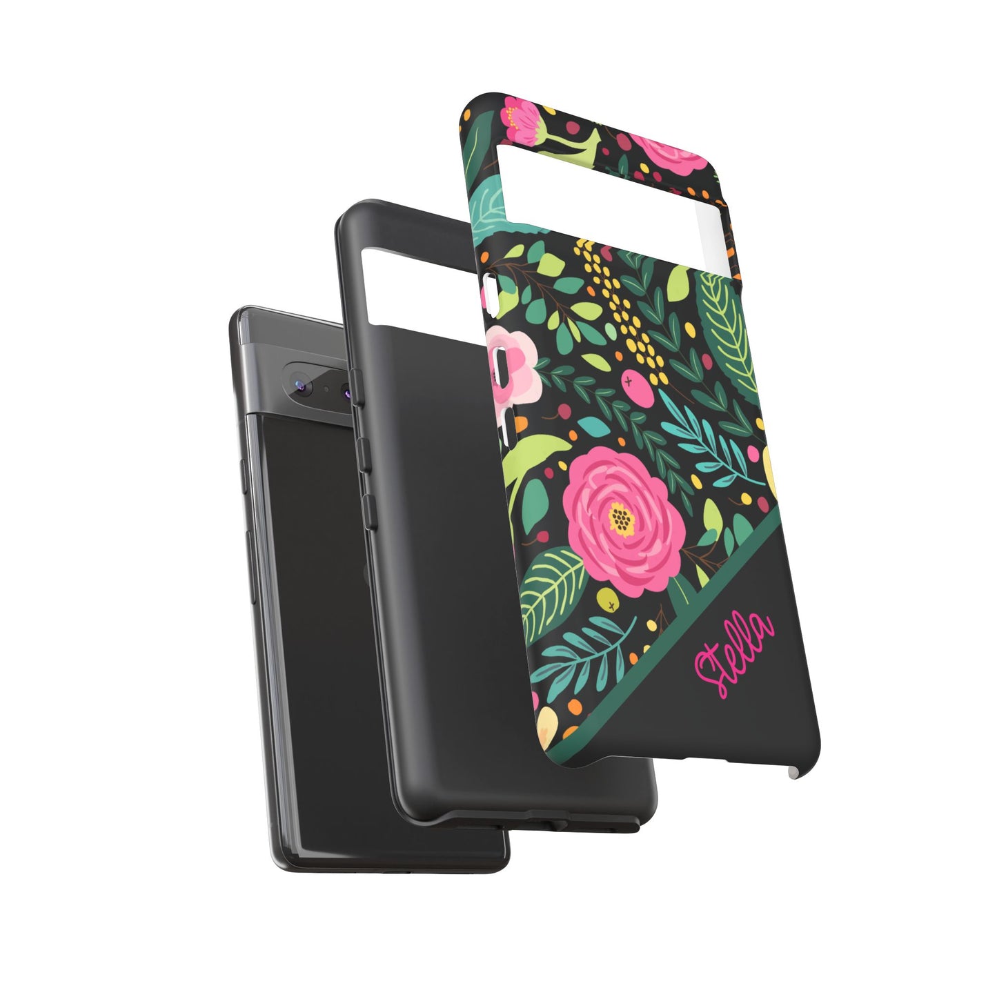 Personalized Floral Fantasy Samsung and Google Pixal Phone Case – Personalized Tough Cases with Colorful Garden Design