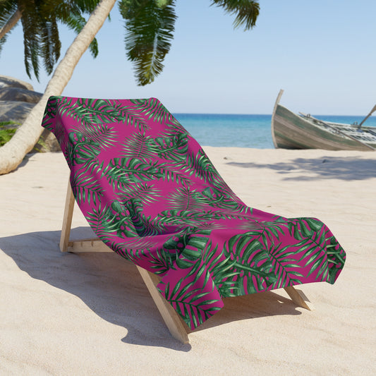 Tropical Bliss Pink Beach Towel