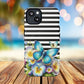 Pansy Parade Tough iPhone Magnetic Cases, Floral Tough Case, Striped iPhone Magnetic Cover, Phone Accessory, Gift for Nature Lovers