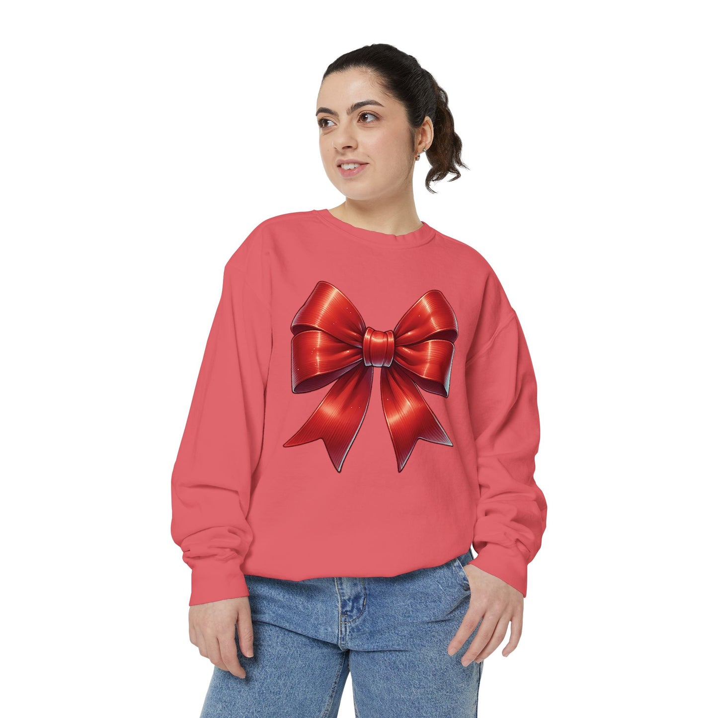 Bow Charm Valentines Unisex Comfort Colors Garment-Dyed Sweatshirt