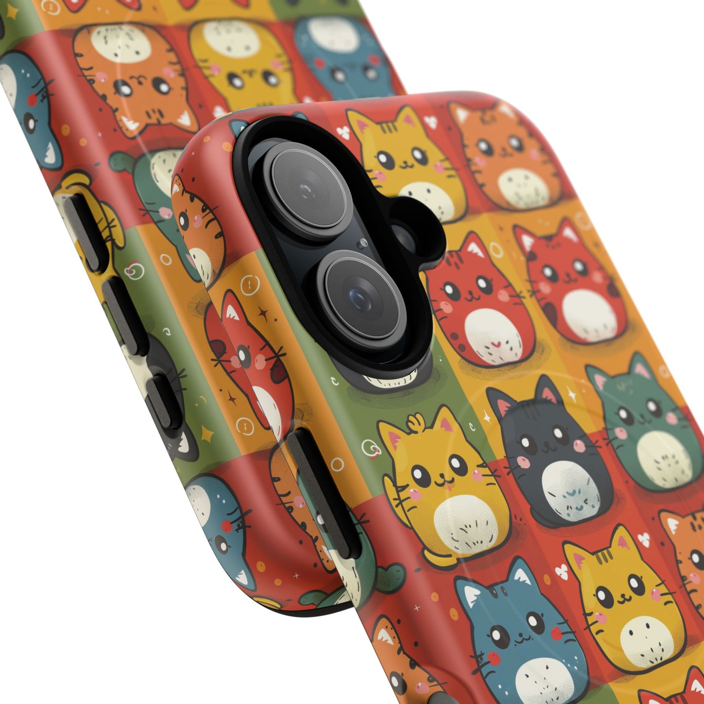 Cute Kawaii Cat iPhone Case, Tough Magnetic iPhone Case, Animal Lover Gift, Kawaii iPhone Cover, Fun Cat Design