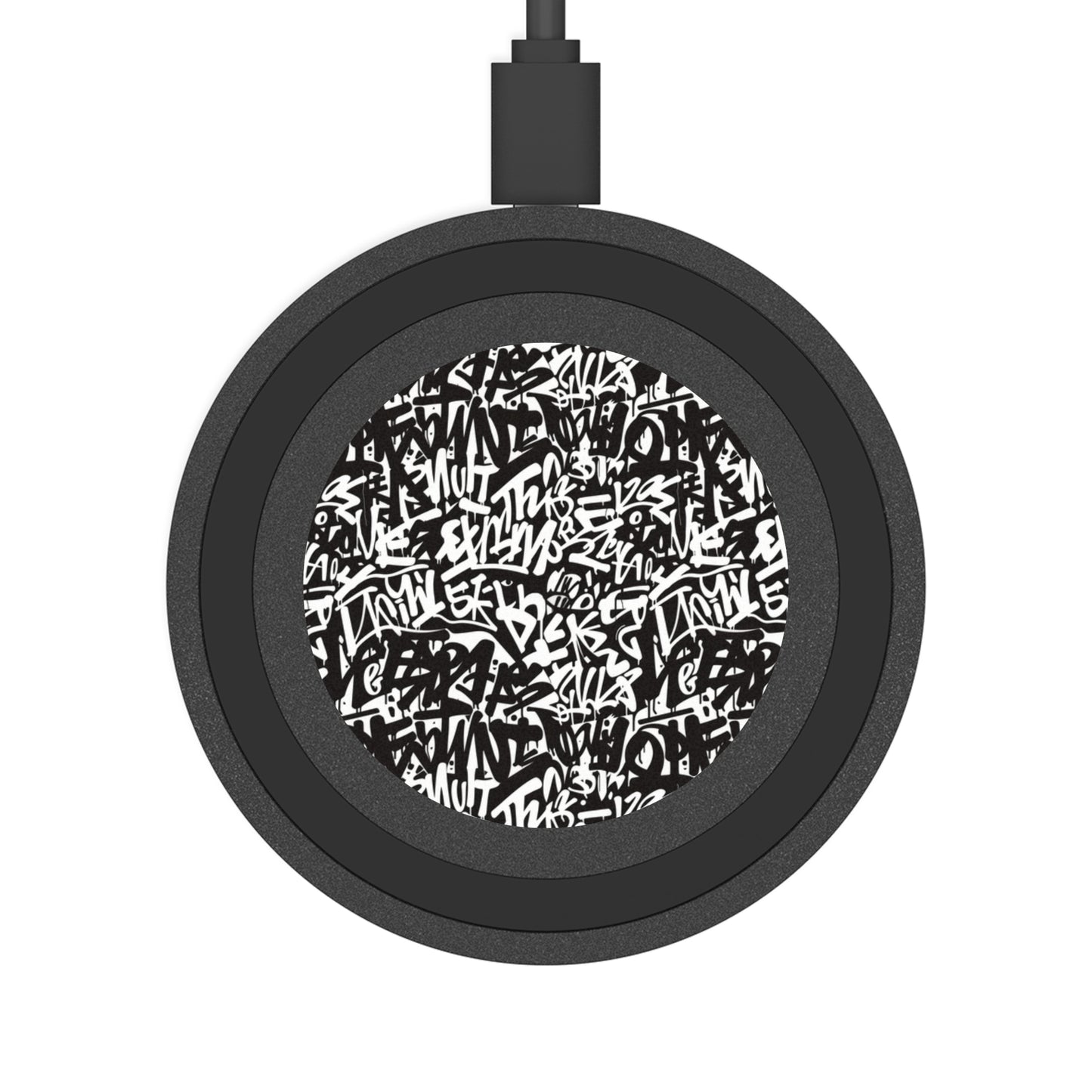 Urban Graffiti Stylish Wireless Charging Pad - Quake Design, Modern Tech Accessory