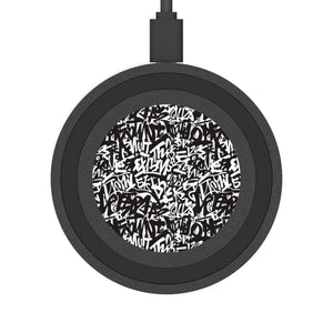 Urban Graffiti Stylish Wireless Charging Pad - Quake Design, Modern Tech Accessory