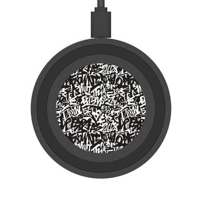 Urban Graffiti Stylish Wireless Charging Pad - Quake Design, Modern Tech Accessory