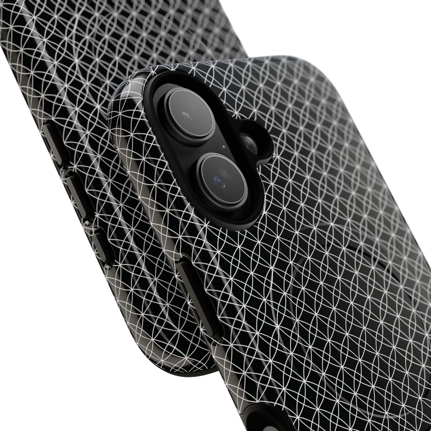 Urban Lattice Tough Magnetic iPhone Case, Stylish Protective Cover, Tech Gift for Him/Her, Durable Everyday Use, Trendy Mobile Accessories