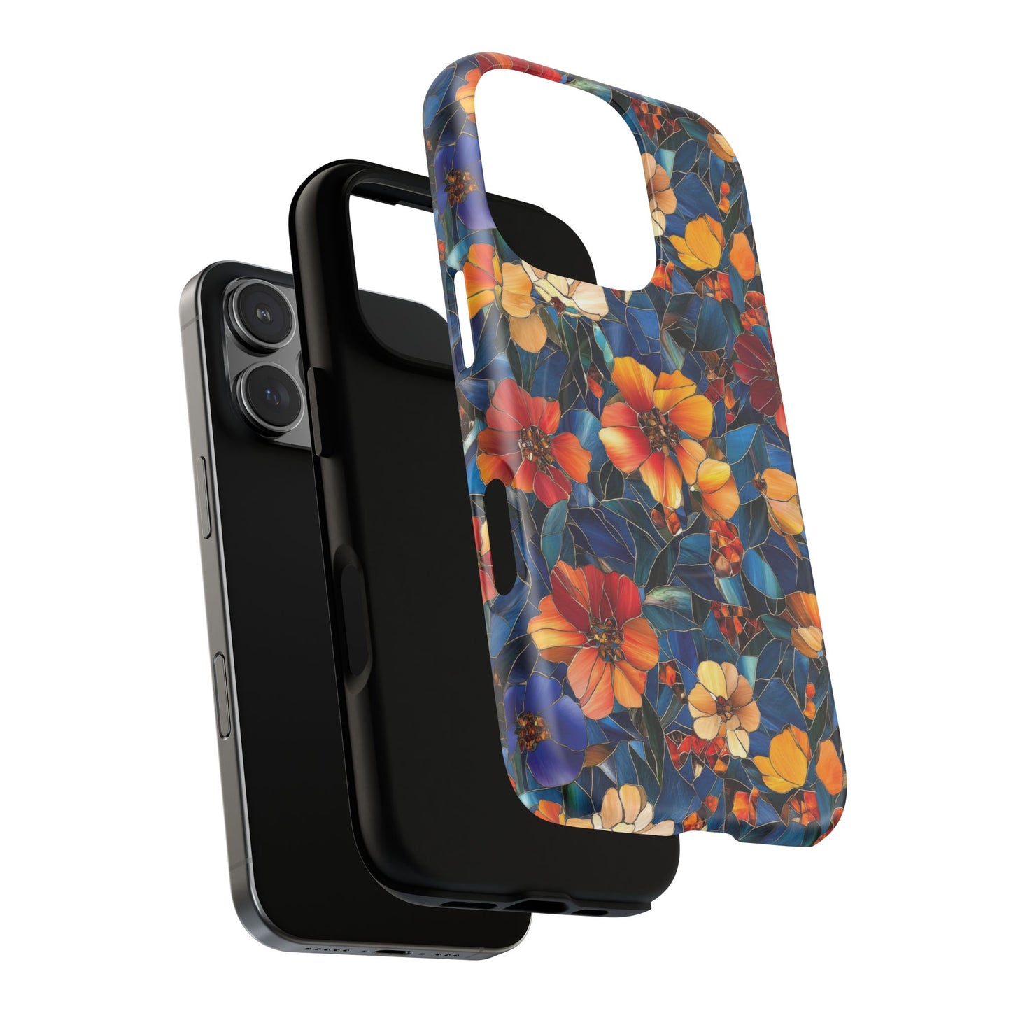 Cathedral Petals Tough Magnetic iPhone Case, Durable, Stylish, Unique Floral Design, Gifts for Her, Birthday, Everyday Use, Stained Glass iPhone Case.