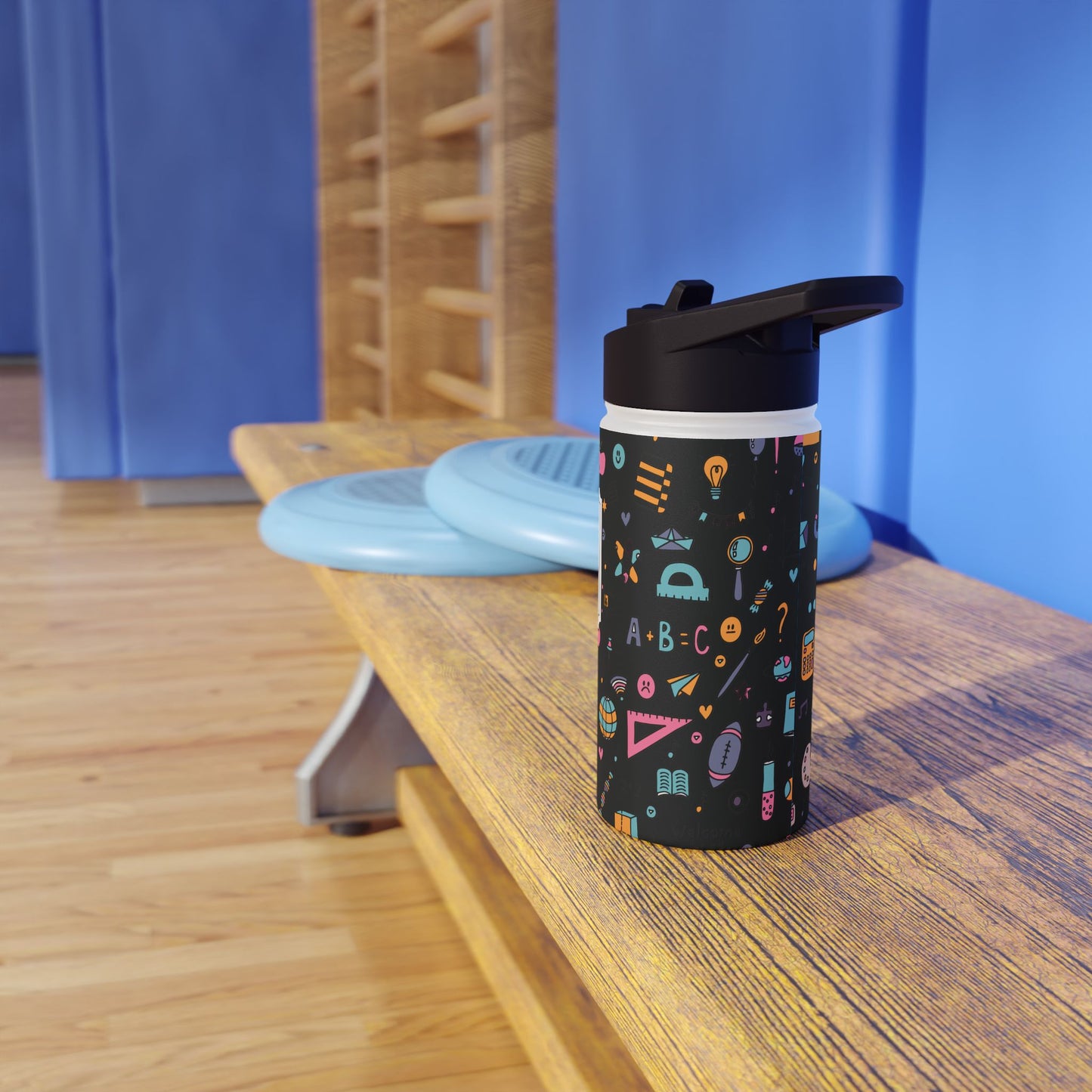Personalized Chalkboard Chic Inspired Stainless Steel Water Bottle for Kids, School Supplies, Eco-Friendly Drinkware, Back to School, Teacher Gifts