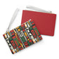 Tribal Harmony Clutch Bag - Vegan Leather Saffiano Pattern Fashionista On-the-Go Zip Fastening Wrist Strap.