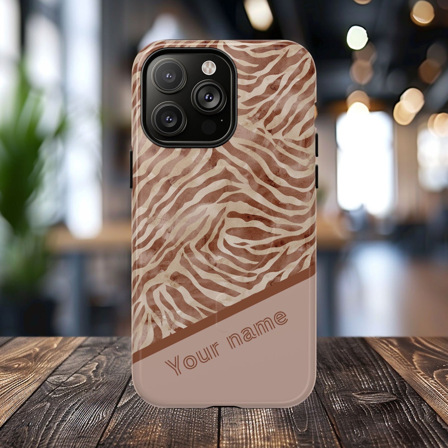 Personalized Zebra Print - Tough MagSafe® Magnetic Cases for Stylish Protection, Gifts for Wildlife Lovers, Trendy Accessories iPhone® 13, 14, iPhone 15, iPhone 16, iPhone 17, Pro, Pro Max, Plus Cases.