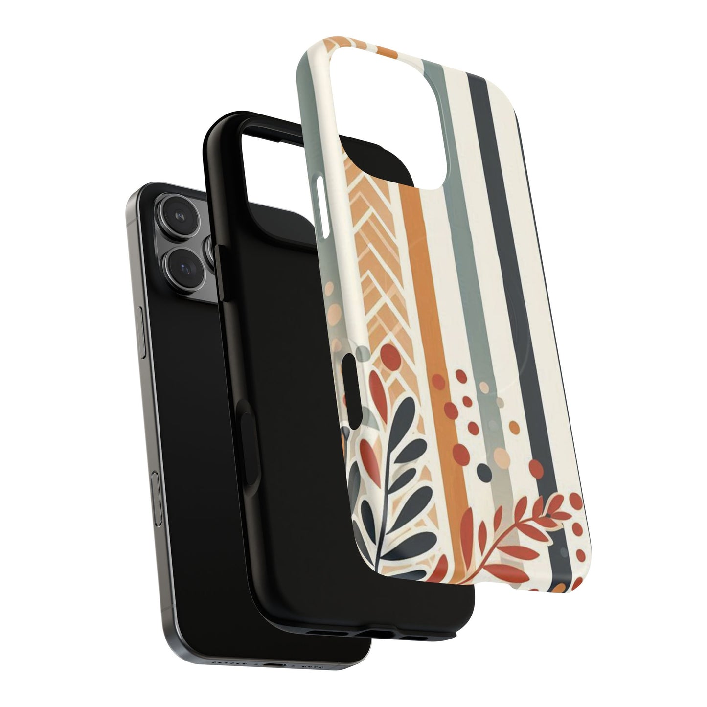 Terracotta Trails Tough Magnetic iPhone Cases for Everyday Use, Floral Patterned Stability Case, Gift for Her, Durable iPhone Accessory.
