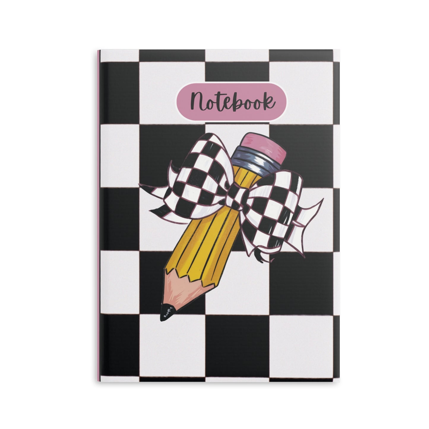 Black Checkered Charm Hardcover Notebook with Puffy Covers (PY)