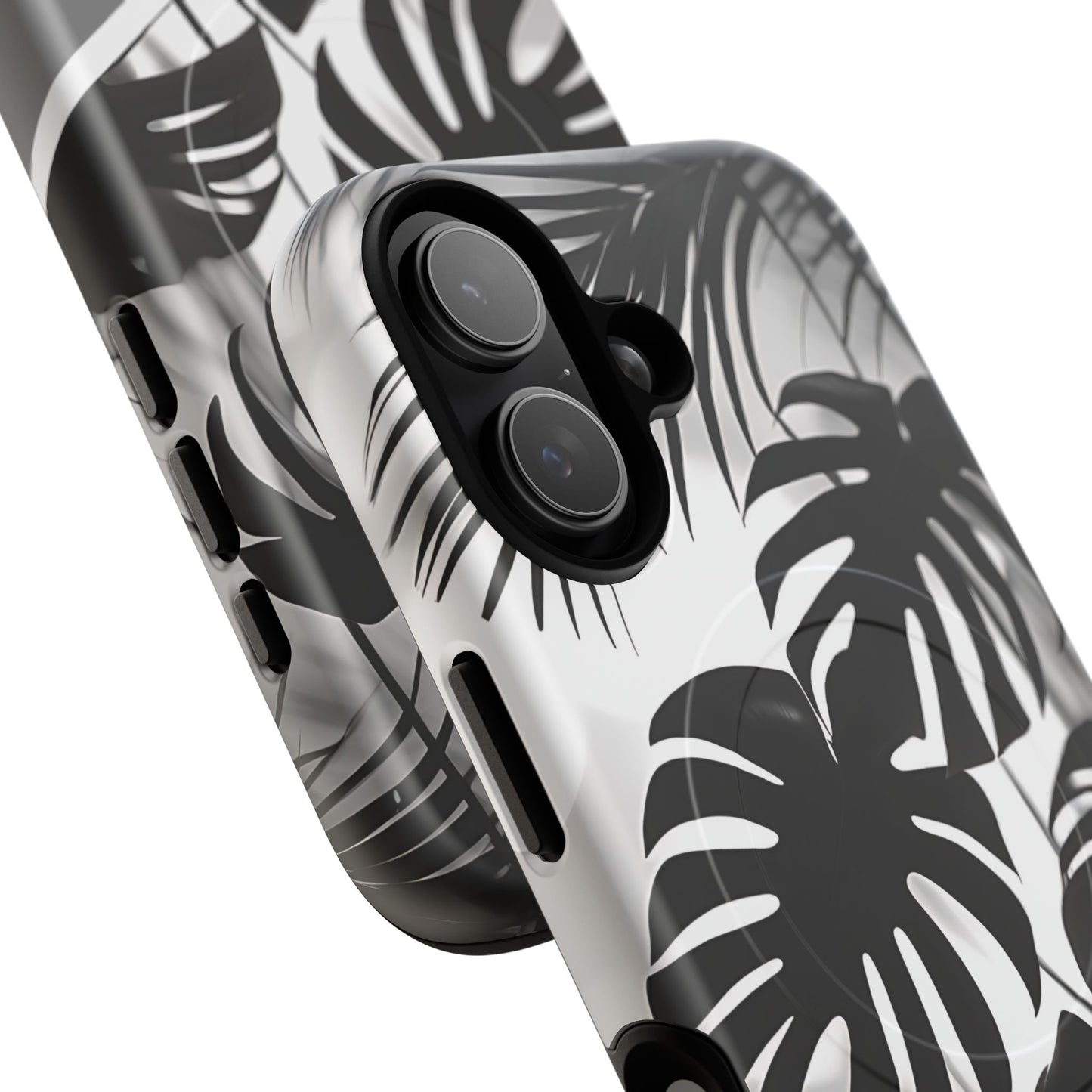 Personalized Monochrome Monstera Tropical Phone Case - Tough Magnetic MagSafe® Cases, Gifts for Nature Lovers, Stylish Phone Accessories, Gifts for Her.