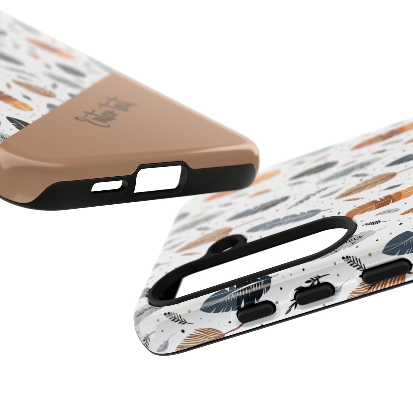 Personalized Whispering Feathers Tough Case — Dark Feather Protective Phone Case for Samsung & Google