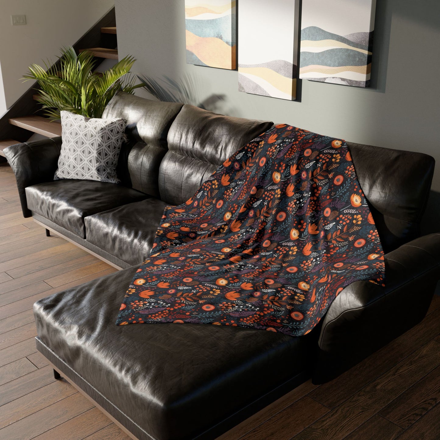 Autumn Bloom Soft Minky Blanket''