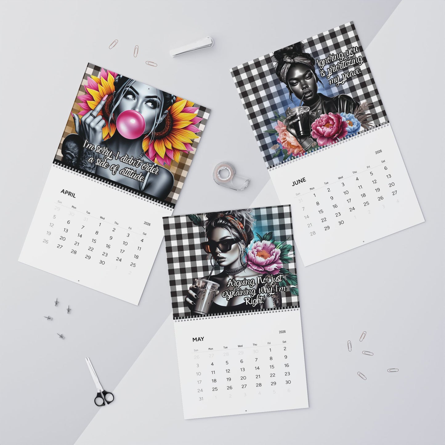 365 Days of Sass 2026 Wall Calendar — Bold & Vibrant Monthly Attitude.