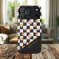 Groovy Checkered Bloom iPhone Case, Tough Magnetic Cases for Women, Stylish iPhone Cover, Trendy Floral Print, Gift for Her, Everyday Accessories