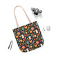 Whimsical Feline Garden Canvas Tote Bag