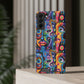 Psychedelic Visions Phone Case with Card Holder - Colorful and Stylish Design for Creatives
