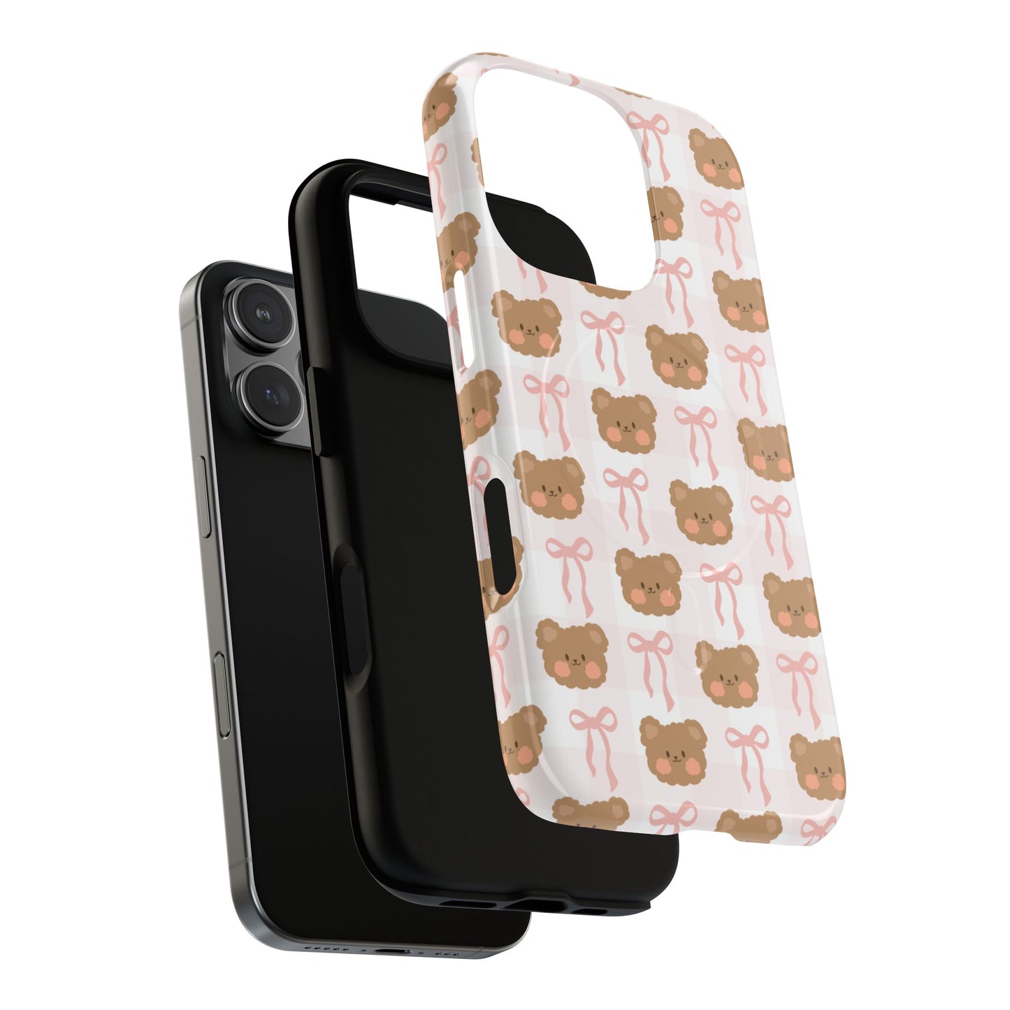 Cute Bear Pattern Magnetic Phone Case, Durable Animal Design, Gift for Kids, Trendy Case for iPhone, Cute Phone Accessory