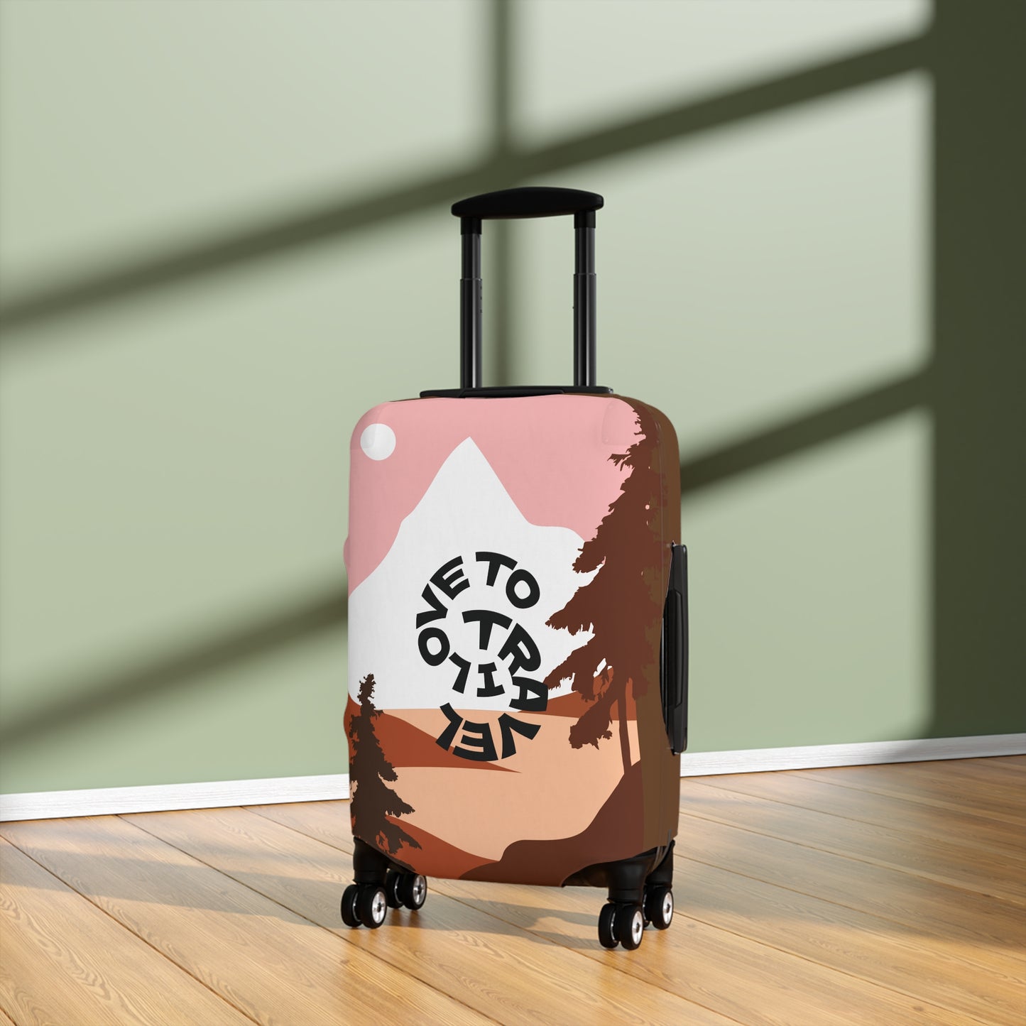 Fun Luggage Cover - "I Love to Travel" - Stylish Travel Accessory