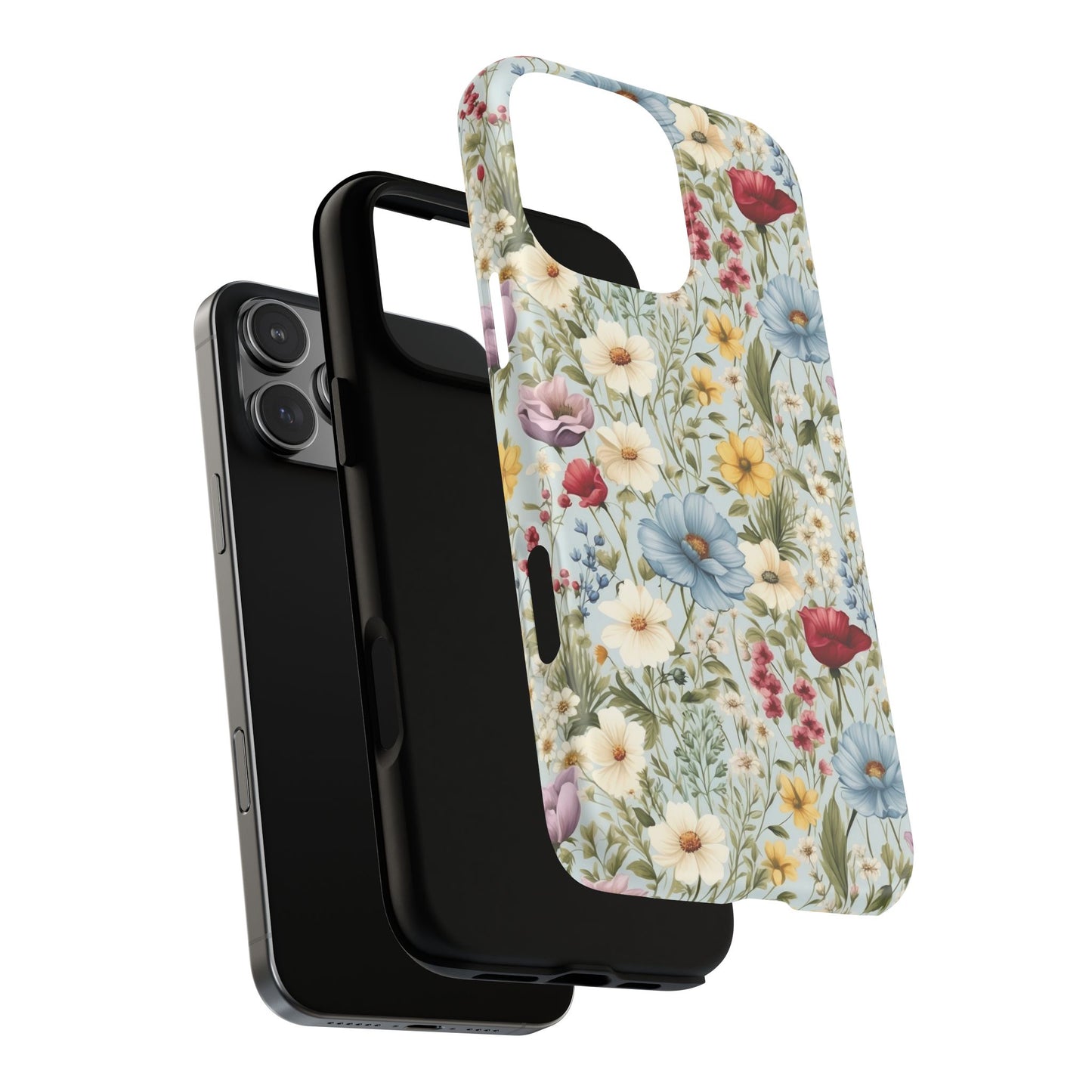 Meadow Whispers Tough iPhone Magnetic Case, Durable iPhone Protection, MagSafe Compatibility Phone Gift for Her, Spring Vibes, Modern Floral Design, Unique Gift Idea