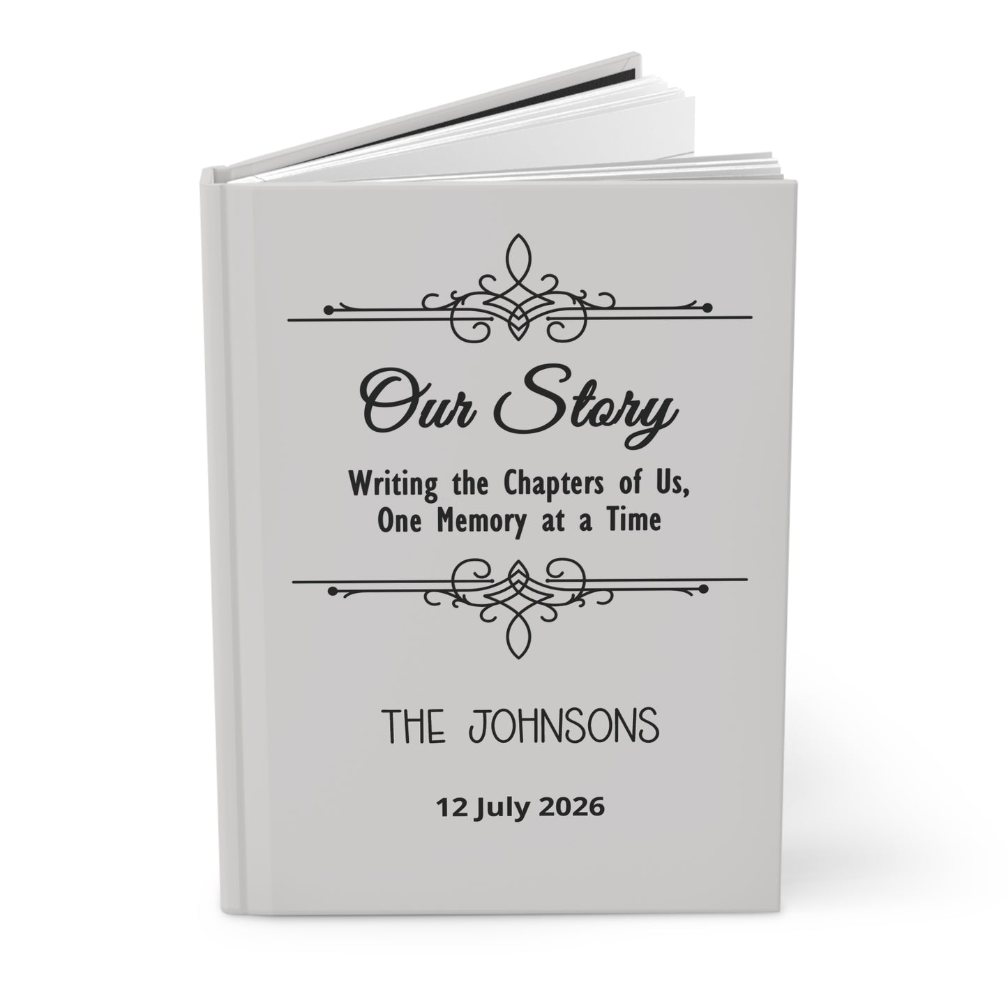 Hardcover Journal — “Our Story: Writing the Chapters of Us” Personalized Wedding Memory Book