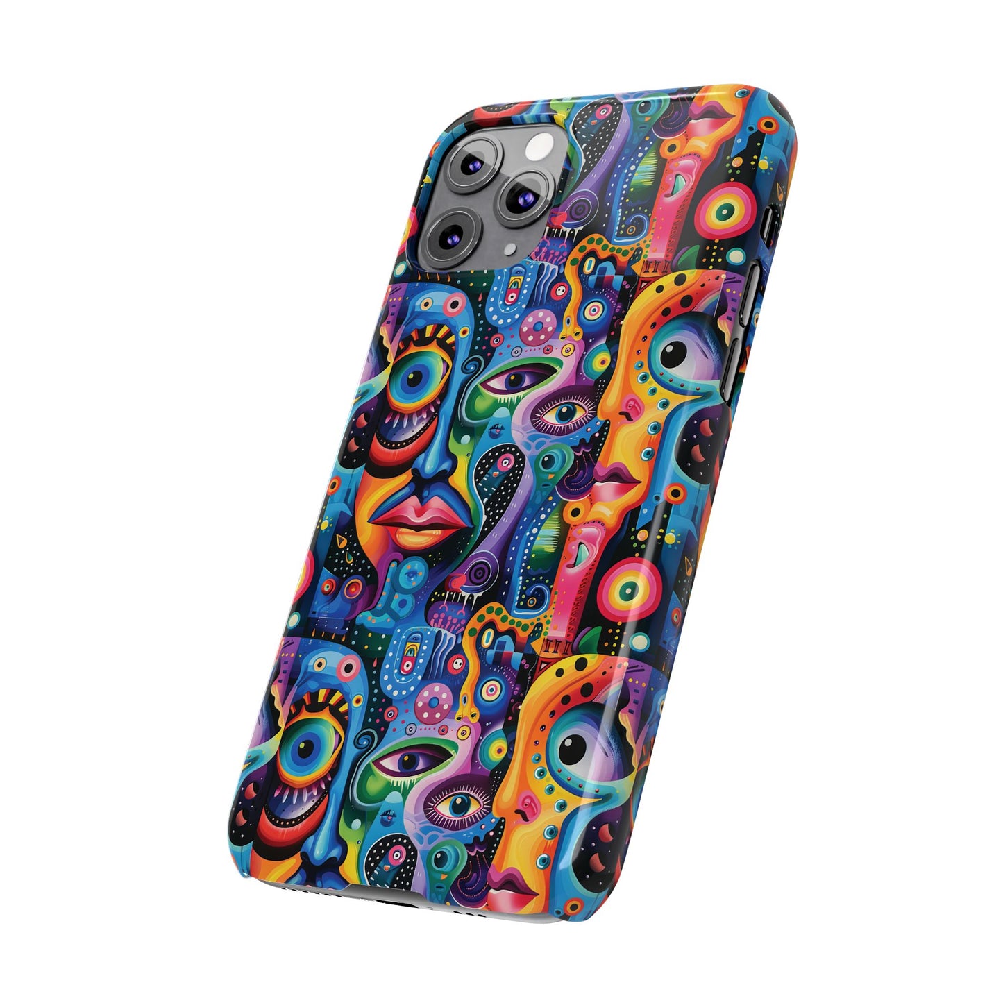 Psychedelic Visions Slim iPhone Case - Vibrant Design for Artistic Souls