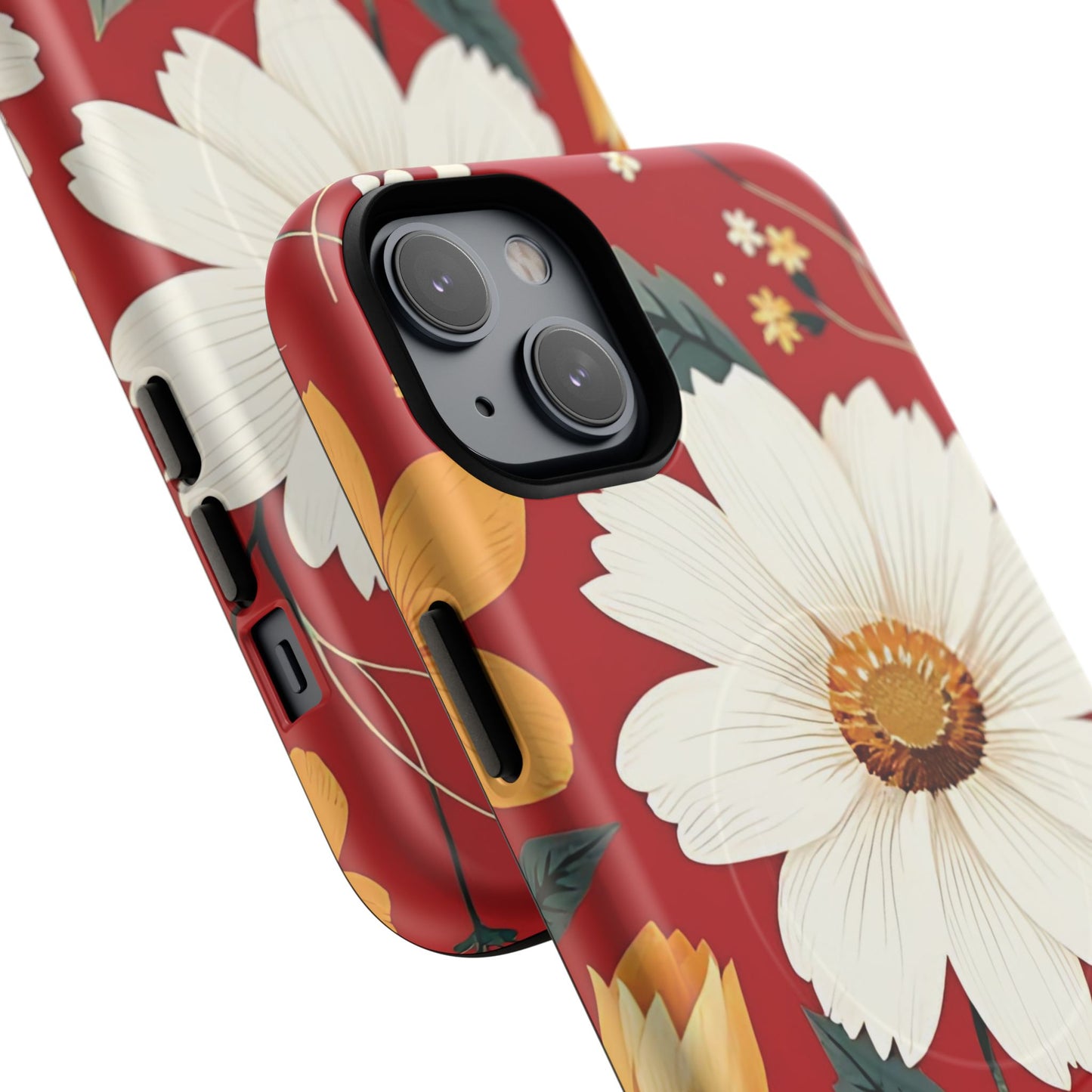 Floral Fusion Tough Magnetic Phone Case | Flower Design, Durable Protective Cover, Gift for Her, Spring Style, Unique Phone Accessory.