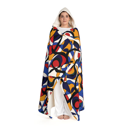 Chromatic Waves Snuggle Hooded Sherpa Fleece Blanket