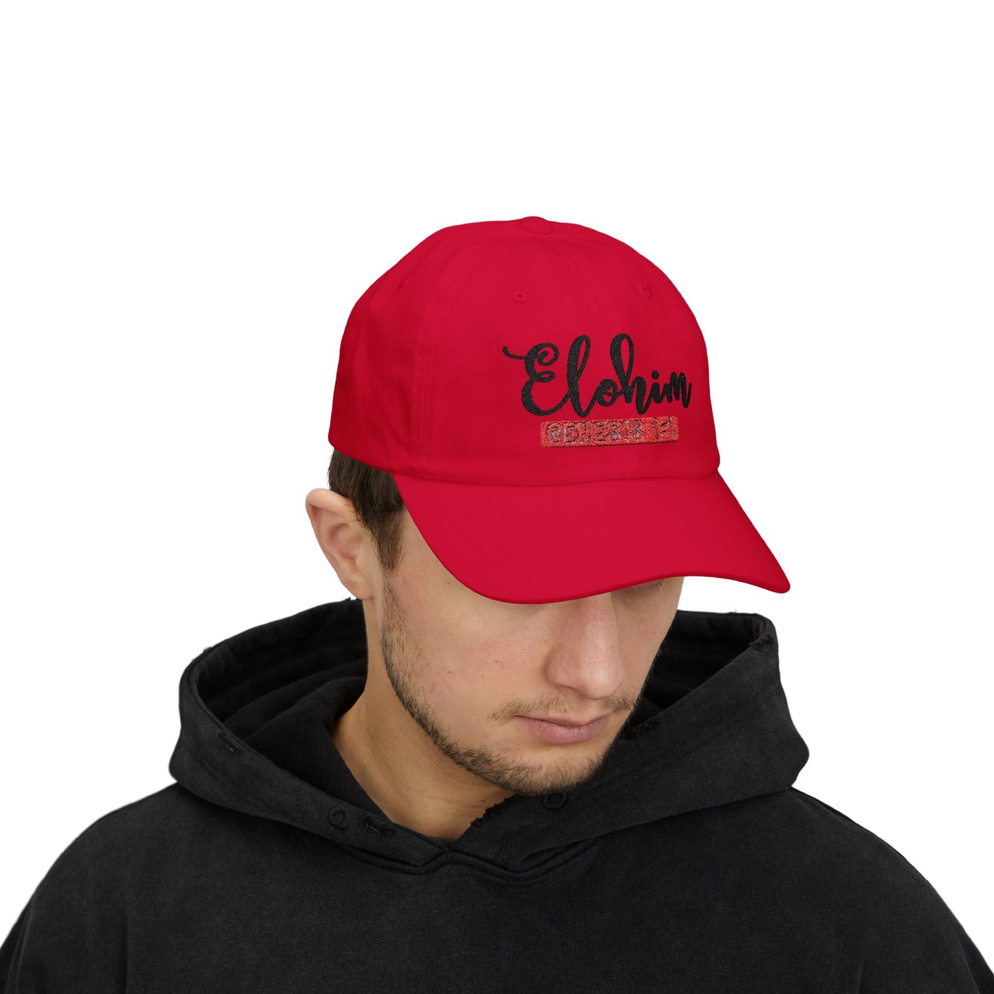 Classic Embroidery Dad Cap with 'ELOHIM, GENESIS 1:1' - Faith-Based Hat, Casual Wear, Gift for Dad, Christian Accessory, Summer Fashion