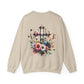 Faith and Floral Cross Unisex Heavy Gildan Blend™ Crewneck Sweatshirt.