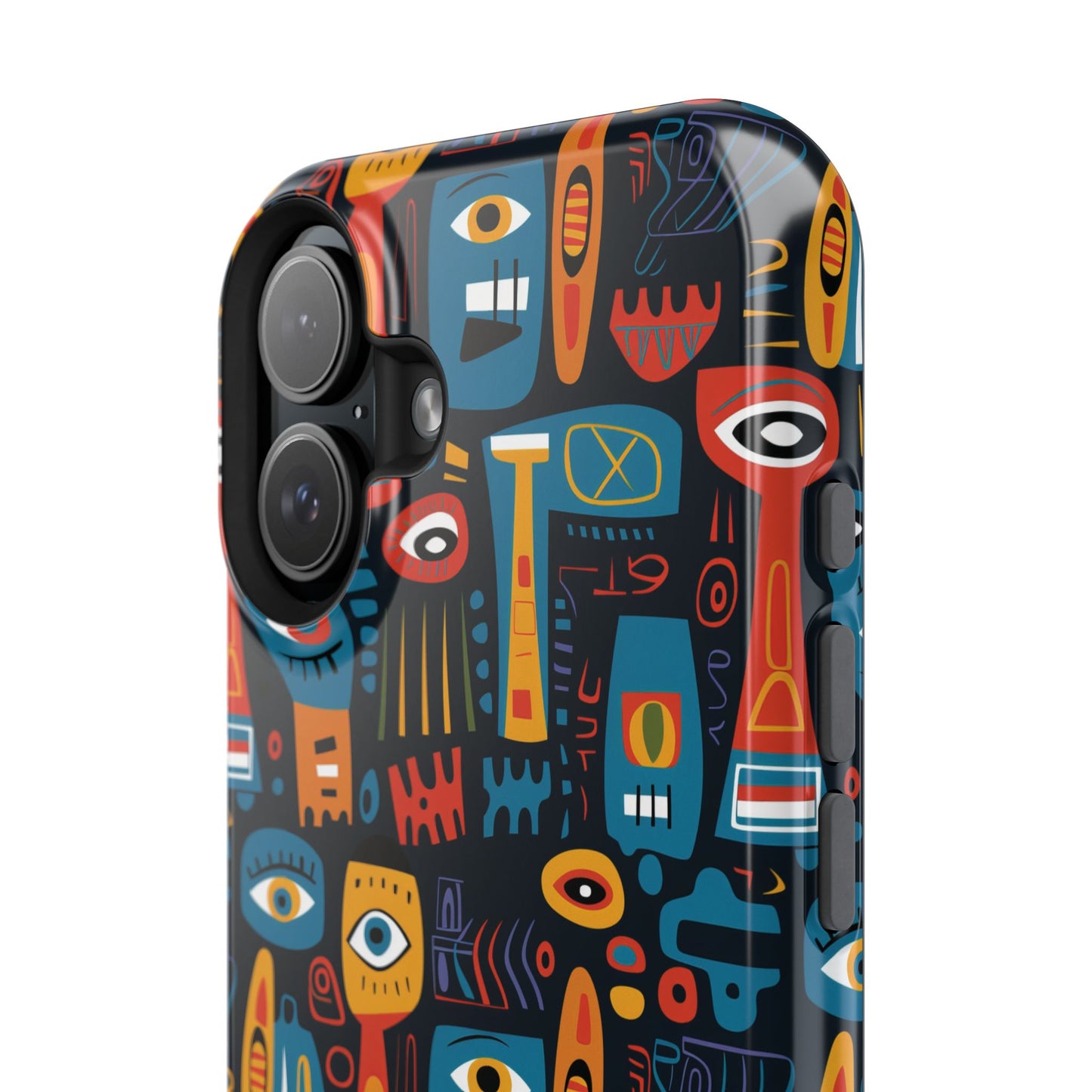 Personalized Colorful Abstract Faces Clear Impact-Resistant Case