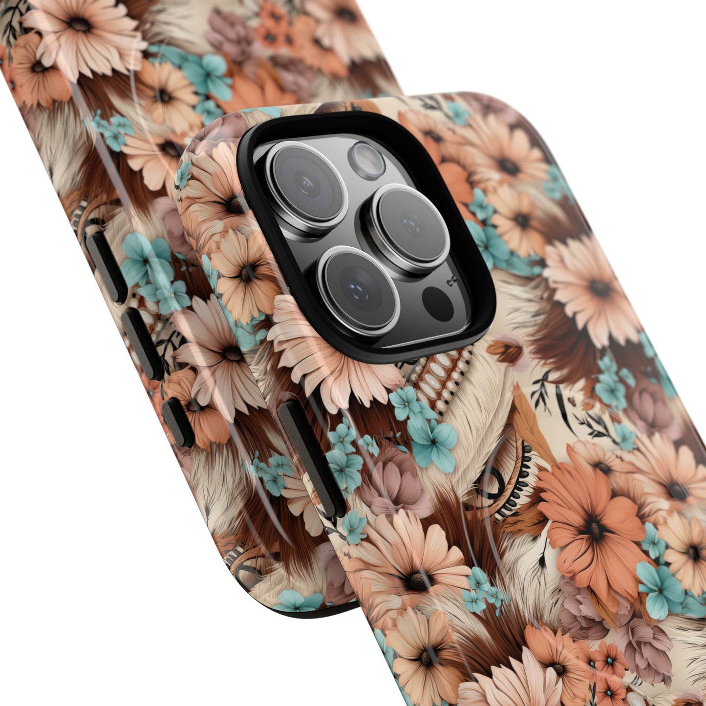 Spirit in Bloom Tough iPhone Magnetic Cases, Cute iPhone Accessories, Flower Design, Gifts for iPhone 14, 15, 16, 17, Pro Max, Boho Style, Western Style