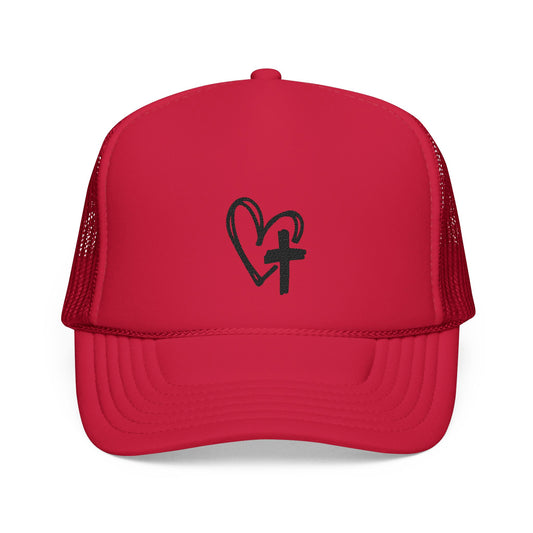 Love & Faith Embroidery Inspirational Foam Trucker Hat