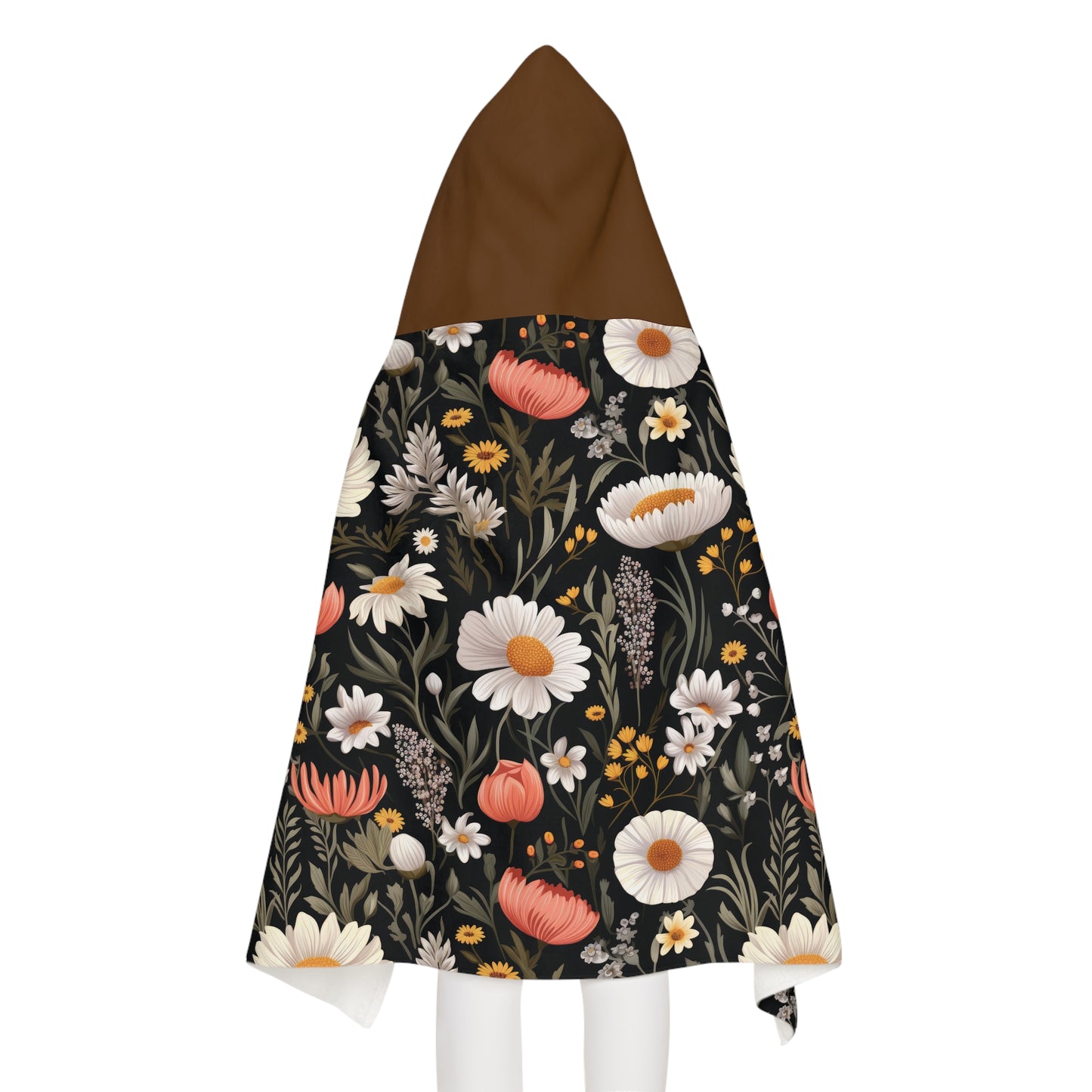 Blossom Elegance: Noir Garden Snuggle Youth Hooded Towel